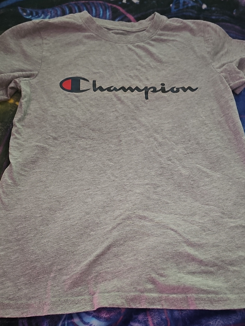 Champion Boys Medium Gray Logo Tee